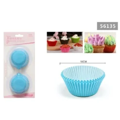 SET 2 CONFEZIONI DA 50 PIROTTINI CARTA 10CM CELESTI CUPCAKE TORTINE MUFFIN 56135