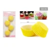 SET 2 CONFEZIONI DA 100 PIROTTINI CARTA 8 CM GIALLI CUPCAKE TORTINE MUFFIN 56142
