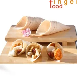 SET 12 CONI FINGER FOOD IN FIBRA DI PIOPPO CATERING APERITIVO 22,5 X 15,5 CM