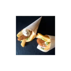 SET 12 CONI FINGER FOOD IN FIBRA DI PIOPPO CATERING APERITIVO 22,5 X 15,5 CM