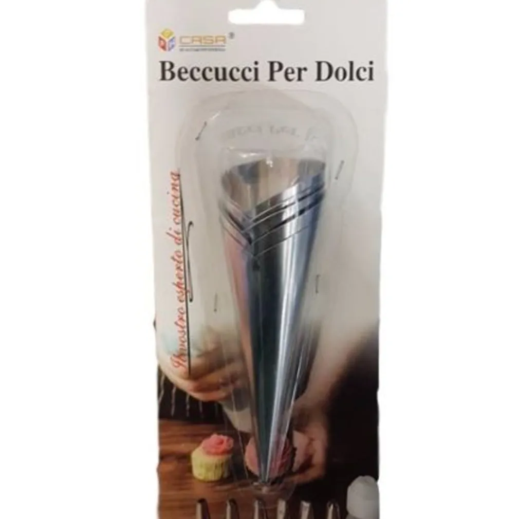 SET 5 CONO ACCIAIO PASTICCERIA CANNOLO CANNOLI CORNETTI STAMPO CUCINA DOLCE CASA