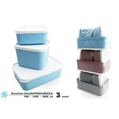 SET 3 CONTENITORI BARATTOLO SALVAFRESCHEZZA ALIMENTI CIBI FREEZER ERMETICO 947676