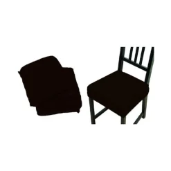 SET 4 COPRISEDIA CUSCINI MARRONE ELASTICA CUSCINO SEDIE IMBOTTITO SFODERABILE