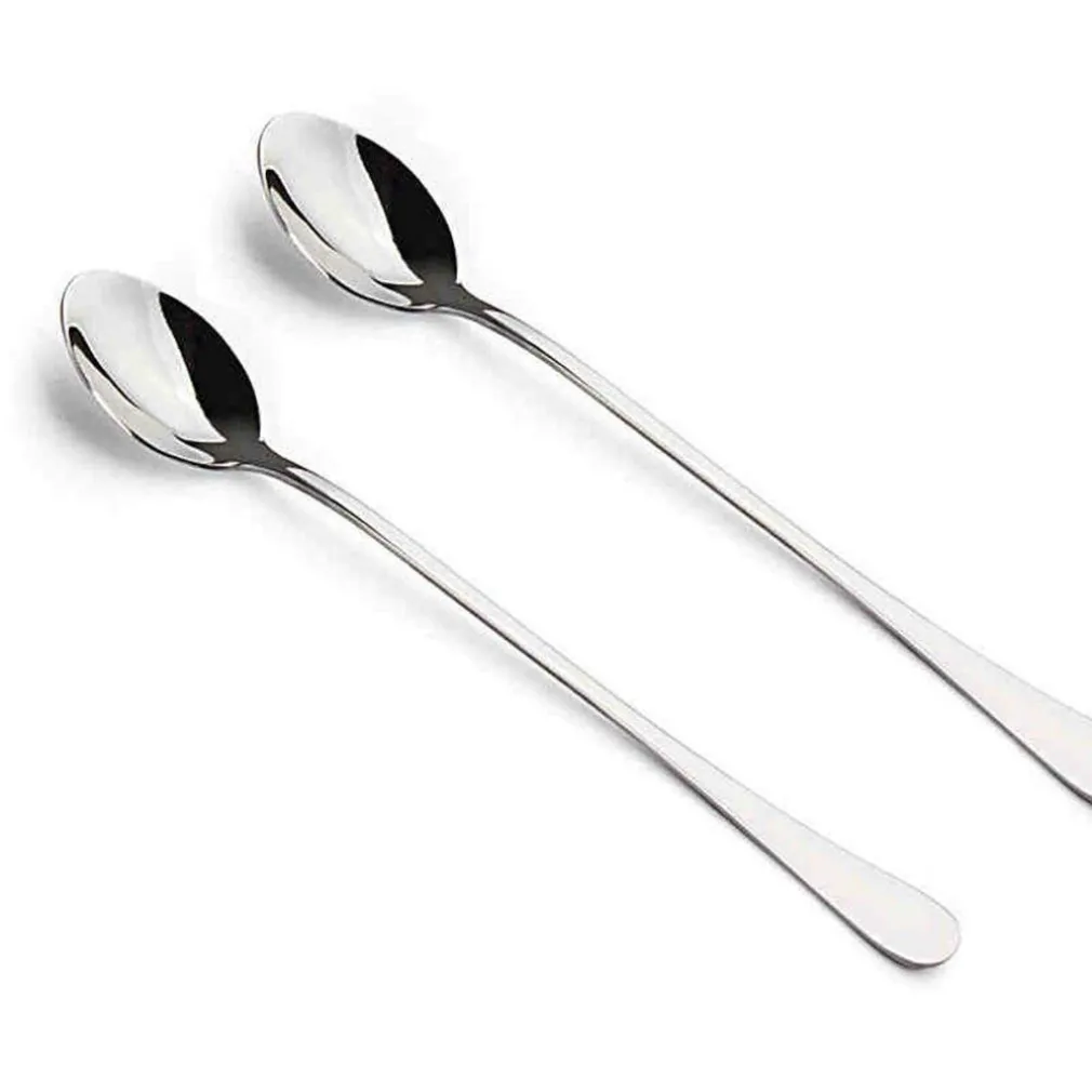 SET 2 CUCCHIAIO CUCCHIAI CUCCHIAINO CON PALETTA LUNGO 20 CM PER GELATO COCKTAIL