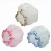 SET 2 CUFFIE CUFFIA PER DOCCIA BAGNO ELASTICO CON BORDINO PROTEGGE CAPELLI 79478