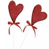 SET 4 CUORI GLITTERATI IN POLISTIROLO SPILLONE CON STAND 7CM SAN VALENTINO 68300