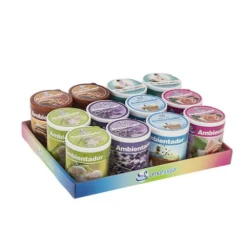 SET 12 DEODORANTI BARATTOLO PROFUMO AMBIENTE ASSORBI ODORI VARIE FRAGRANZE