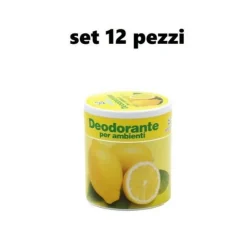 SET 12 DEODORANTI BARATTOLO PROFUMO AMBIENTE ASSORBI ODORI FRAGRANZA LIMONE