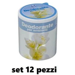 SET 12 DEODORANTI BARATTOLO PROFUMO AMBIENTE ASSORBI ODORI FRAGRANZA GELSOMINO