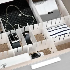 SET 2 DIVISORI 43x13 CM DIVISORIO CASSETTI IN PLASTICA ORGANIZZA DIVIDE ORDINE