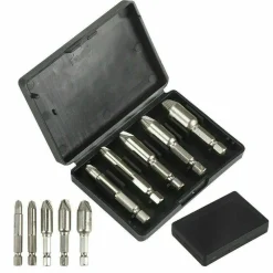 SET 5 ESTRATTORI ESTRATTORE VITI DANNEGGIATE SPANATE PRIGIONIERI PER TRAPANO