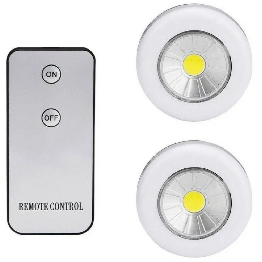 SET 2 FARETTI COB CONTROLLO REMOTO LUCE A LED LAMPADA ARMADIO CON TELECOMANDO