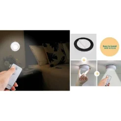 SET 2 FARETTI COB CONTROLLO REMOTO LUCE A LED LAMPADA ARMADIO CON TELECOMANDO