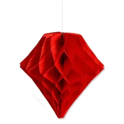 SET 3 FESTONI DIAMANTE DECORATIVI ROSSI CARTA VELINA DECORAZIONI ADDOBBI FESTE