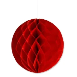 SET 3 FESTONI SFERA DECORATIVI ROSSI CARTA VELINA DECORAZIONI ADDOBBI FESTE