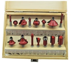 SET 15 FRESE FRESA PER LEGNO PER SCANALARE RIFILARE SANALATURE FRESATRICE 6.35MM