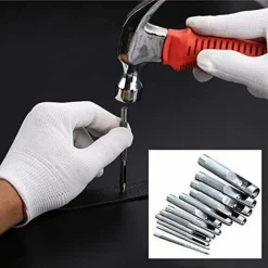 SET 12 FUSTELLE PUNZONI IN ACCIAIO PER CUOIO LAMIERE STOFFA PELLE LEGNO 3-19 MM