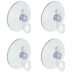 SET 4 GANCI APPENDINI A VENTOSA TRASPARENTI PER CASA BAGNO CUCINA
