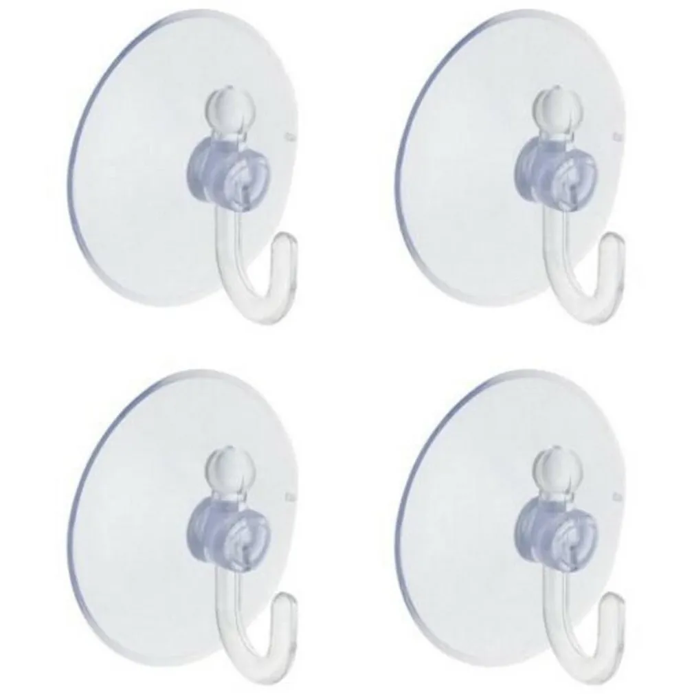 SET 4 GANCI APPENDINI A VENTOSA TRASPARENTI PER CASA BAGNO CUCINA