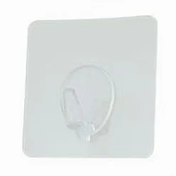 SET 3 GANCI APPENDINO ADESIVI PARETE CUCINA BAGNO ATTACCAPANNI TRASPARENTE 87760
