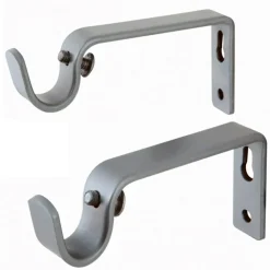 SET 4 GANCI GANCIO SUPPORTO PER BASTONE TENDA MAX 2 CM ACCIAIO FISSAGGIO PARETE