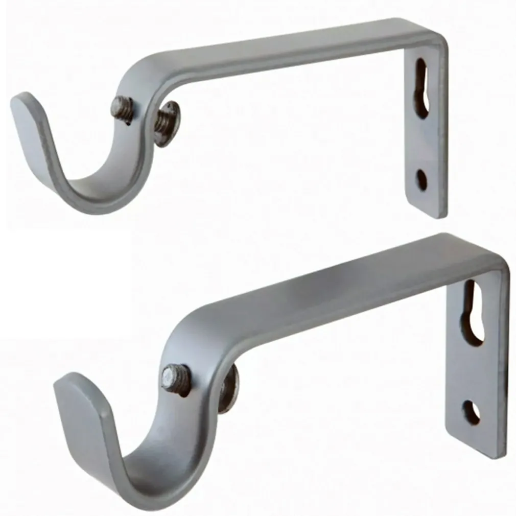 SET 4 GANCI GANCIO SUPPORTO PER BASTONE TENDA MAX 2 CM ACCIAIO FISSAGGIO PARETE