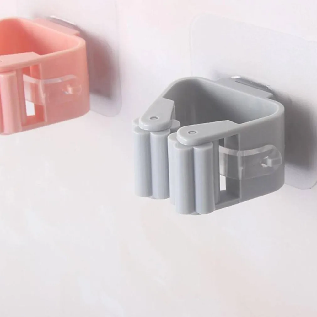 SET 2 GANCI PORTA SCOPA MOP SUPPORTO ADESIVO RESISTENTE APPENDINO BAGNO CUCINA