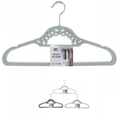 SET 3 GRUCCE LEGNO APPENDIABITI FASHION ELEGANTI COLORATE SHIRT CAMICIE GIACCHE