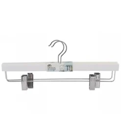 SET 2 GRUCCE PANTALONI IN LEGNO BIANCO ARMADIO CLIP ANTISCIVOLO GONNE SHORTS 36