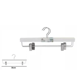 SET 2 GRUCCE PANTALONI IN LEGNO BIANCO ARMADIO CLIP ANTISCIVOLO GONNE SHORTS 36