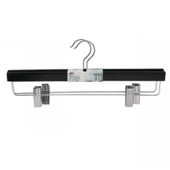 SET 2 GRUCCE PANTALONI IN LEGNO NERE ARMADIO CLIP ANTISCIVOLO GONNE SHORTS 36 CM