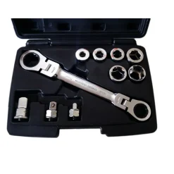 SET 15 IN 1 CHIAVE CRICCHETTO 14x19mm NON REVERSIBILE ADATTATORI INNESTI