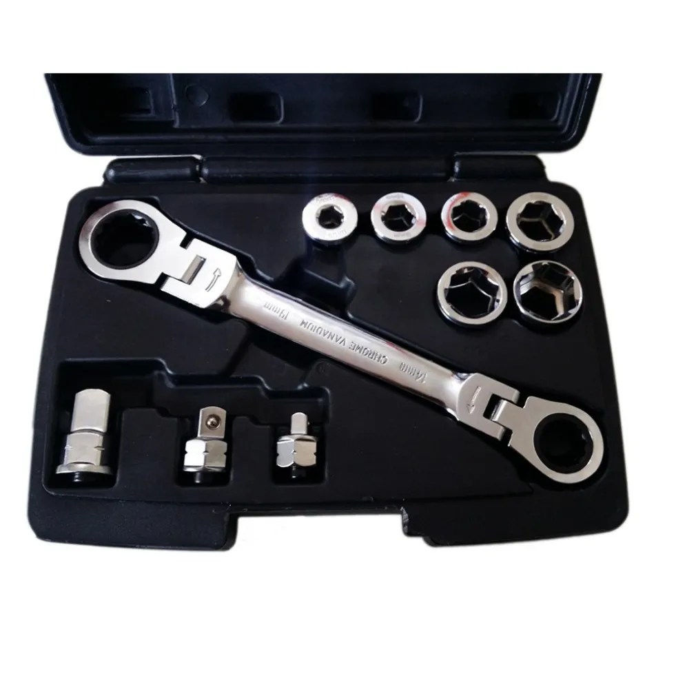 SET 15 IN 1 CHIAVE CRICCHETTO 14x19mm NON REVERSIBILE ADATTATORI INNESTI