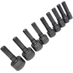 SET 9 INSERTI CHIAVE ESAGONALE PER AVVITATORE CHIAVE A BUSSOLA CODOLO ESAGONALE