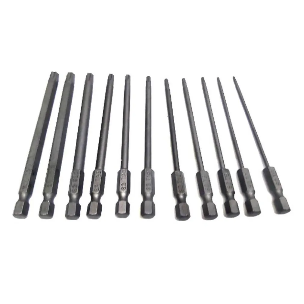SET 11 INSERTI DA T6 A T40 100MM CACCIAVITI TORX PER AVVITATORE ESAGONALE 1/4"