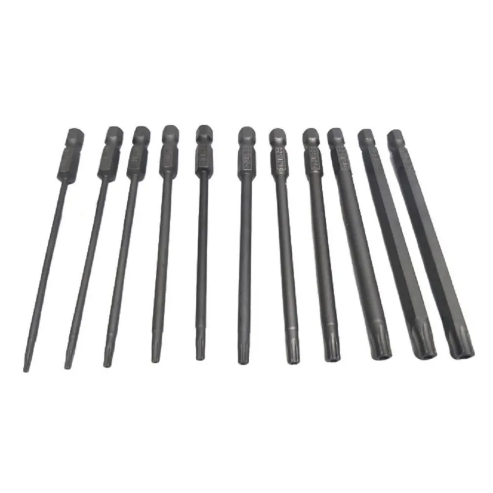 SET 11 INSERTI DA T6 A T40 100MM CACCIAVITI TORX PER AVVITATORE ESAGONALE 1/4"