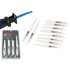 SET 10 LAME PER LEGNO E METALLO PER SEGA SEGHETTO ELETTRICA ALTERNATIVO 6" 8"