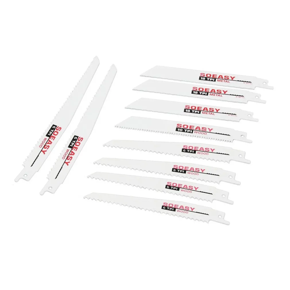SET 10 LAME PER LEGNO E METALLO PER SEGA SEGHETTO ELETTRICA ALTERNATIVO 6" 8"