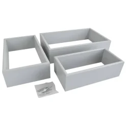 SET 3 MENSOLE DA MURO A PARETE DESIGN MODERNO CUBO RETTANGOLARE IN LEGNO GRIGIO