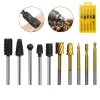 SET 10 MINI FRESE RASPE IN ACCIAIO PER LAVORAZIONE RIFINITURA LEGNO CODOLO 3 MM