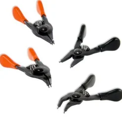 SET 4 MINI PINZE PINZA PER ANELLI ELASTICI ORING PUNTA CURVA DRITTA RING