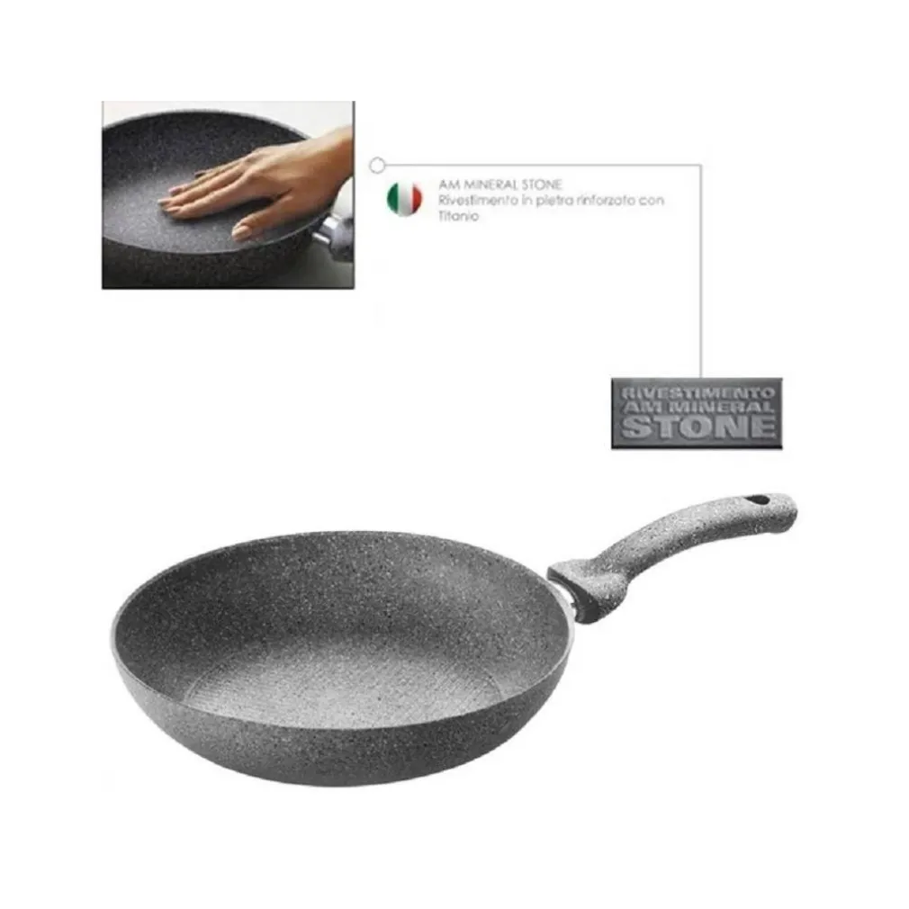 SET 3 PADELLE IN PIETRA ANTIADERENTI REGINA DI PIETRA DIAMETRO 22 - 26 - 30 CM