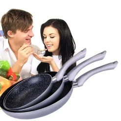 SET 3 PADELLE ROYALTY 3 MISURE ANTIADERENTE UTILIZZABILI SU OGNI PIANO COTTURA