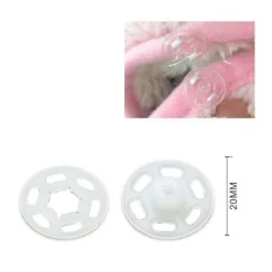 SET 6 PAIA DI BOTTONI AUTOMATICI A PRESSIONE IN PLASTICA Ø20MM PER CUCITO 52988