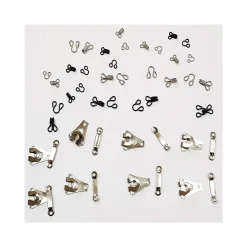 SET 24 PAIA UNCINELLI GANCETTI ACCIAIO NERO PER SARTA PANTALONI JEANS REGGISENO