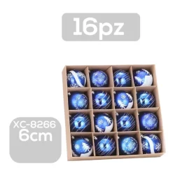 SET 16 PALLINE NATALIZIE DECORAZIONI 6 CM ADDOBBI PER ALBERO DI NATALE XC-8266