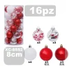 SET 16 PALLINE NATALIZIE DECORAZIONI 8 CM ADDOBBI PER ALBERO DI NATALE XC-8552