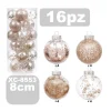 SET 16 PALLINE NATALIZIE DECORAZIONI 8 CM ADDOBBI PER ALBERO DI NATALE XC-8553