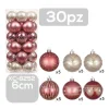 SET 30 PALLINE NATALIZIE DECORAZIONI 6 CM ADDOBBI PER ALBERO DI NATALE XC-8252