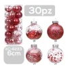 SET 30 PALLINE NATALIZIE DECORAZIONI 6 CM ADDOBBI PER ALBERO DI NATALE XC-8233